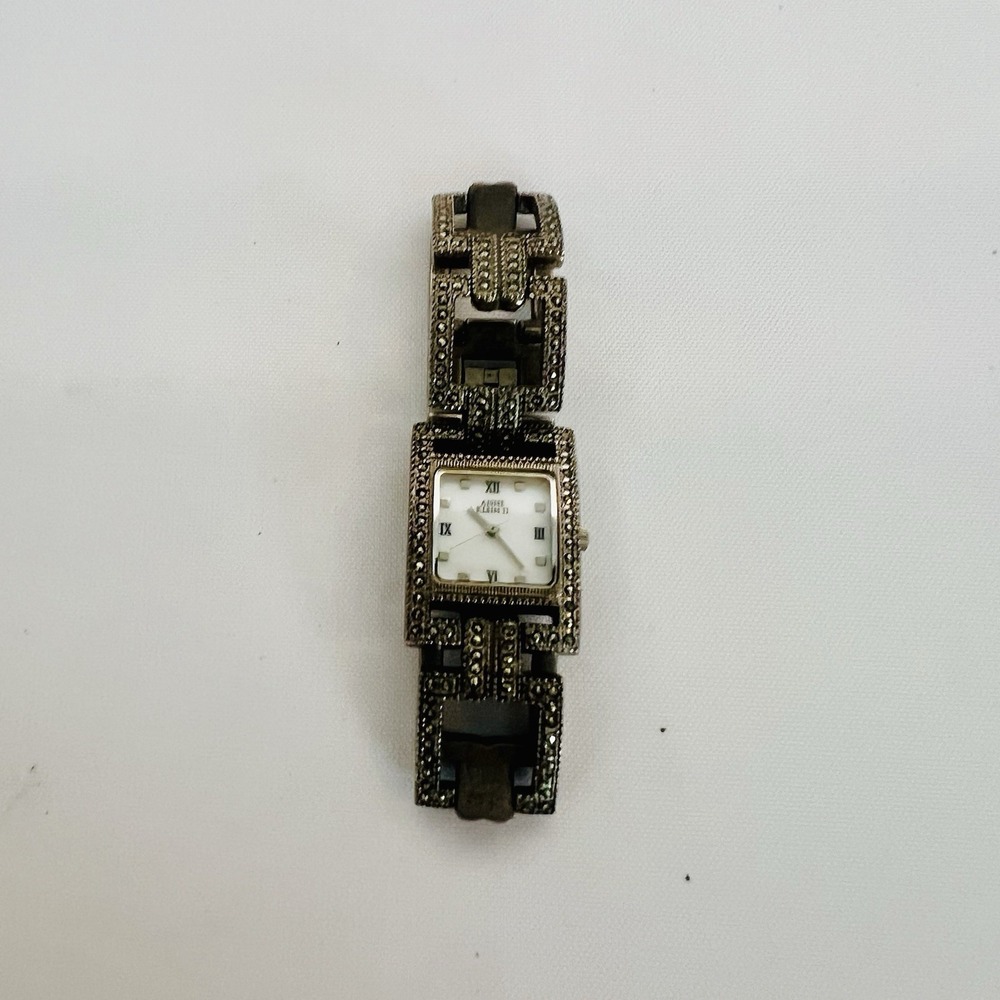 Anne Klein 2 Watch Rhinestone Studded Links Bezel Stainless Steel Quartz 753H
